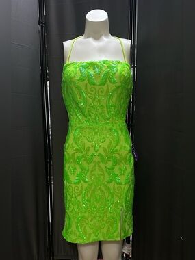 Windsor Neon Green Sequin Mini Dress